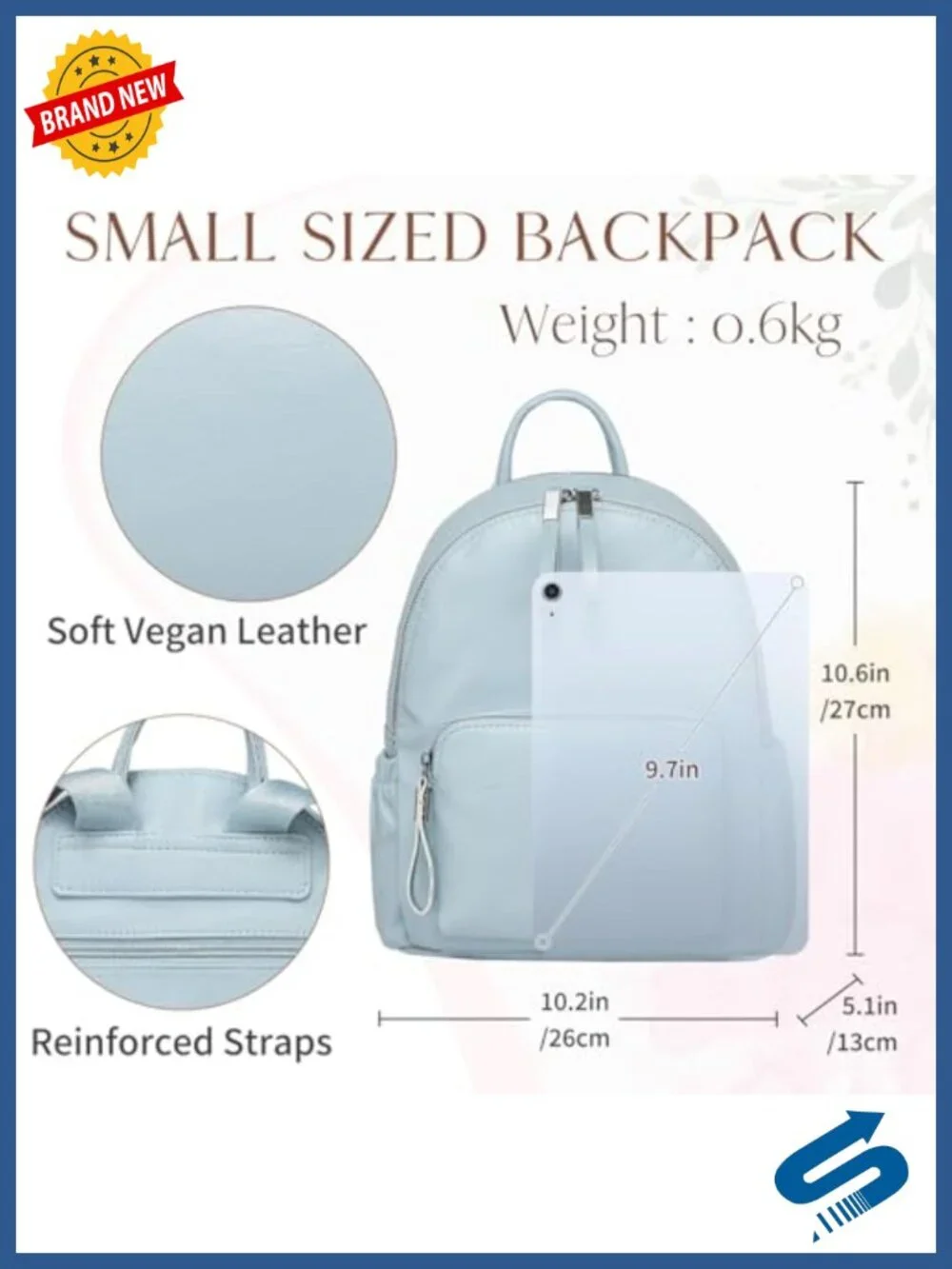 Mini PU Leather Backpack Purse, Vegan Leather, Water Resistant, Adjustable